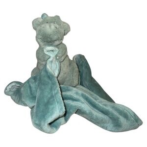 Mon Ami Designs Teal Blue Dragon Blanket Plush Security Lovey 12 X 13 Soft